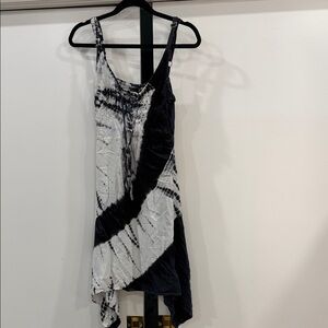 Black, Blue and White Tie-Dye Women's Dress ( Z)